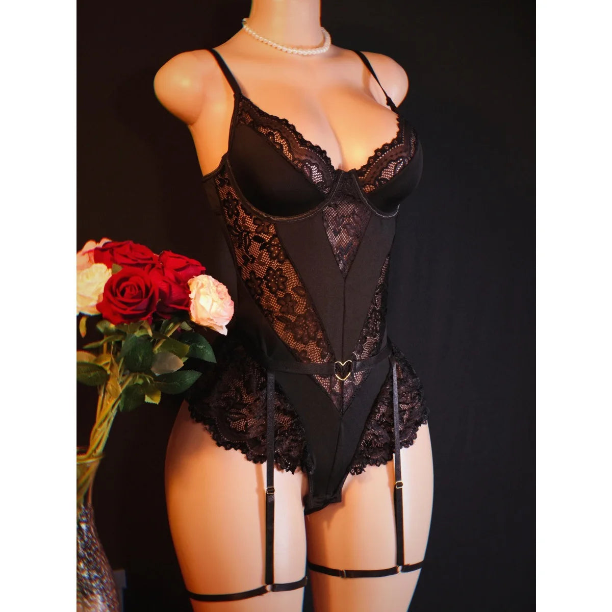 Layali Midnight Lace Bodysuit