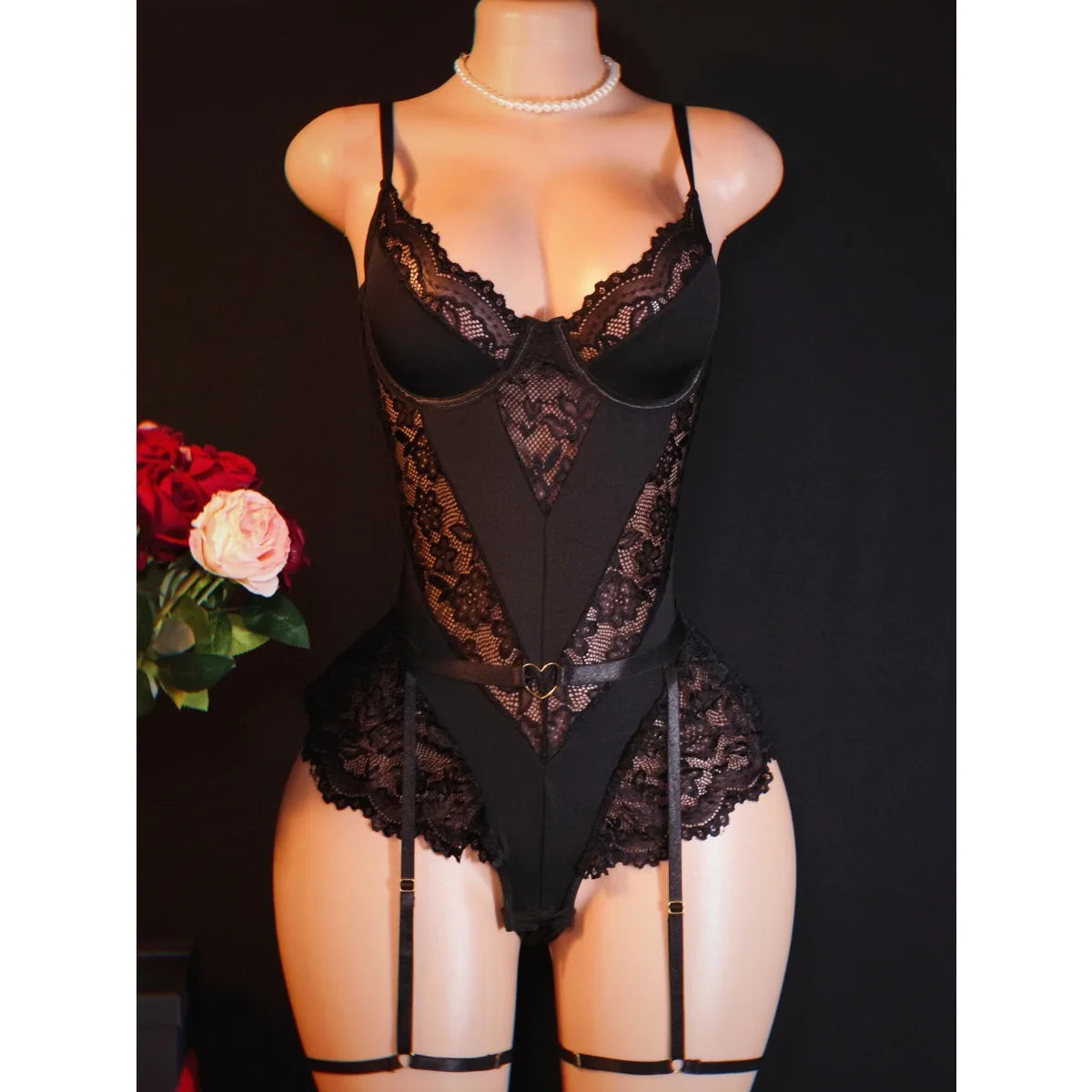 Layali Midnight Lace Bodysuit